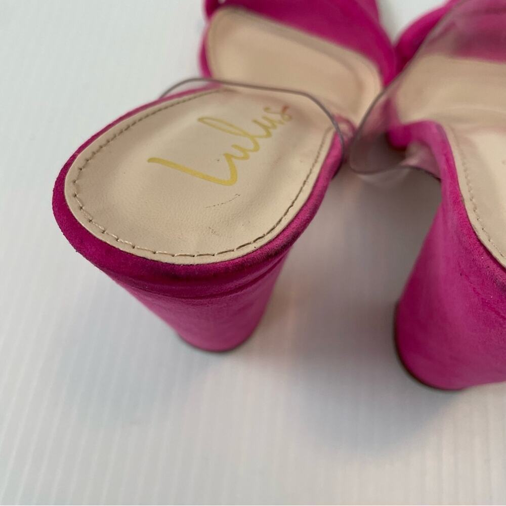 Lulus Arianna Fuchsia Suede High Heel Sandals size 8 - Picture 10 of 11